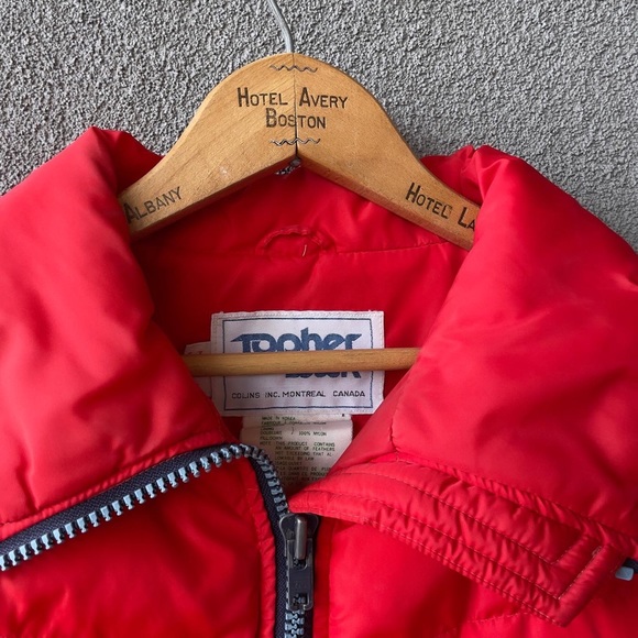 Red and Blue Large Topher Down Jacket, Jacket for Him, Vintage Winter Jacket, - Picture 3 of 7